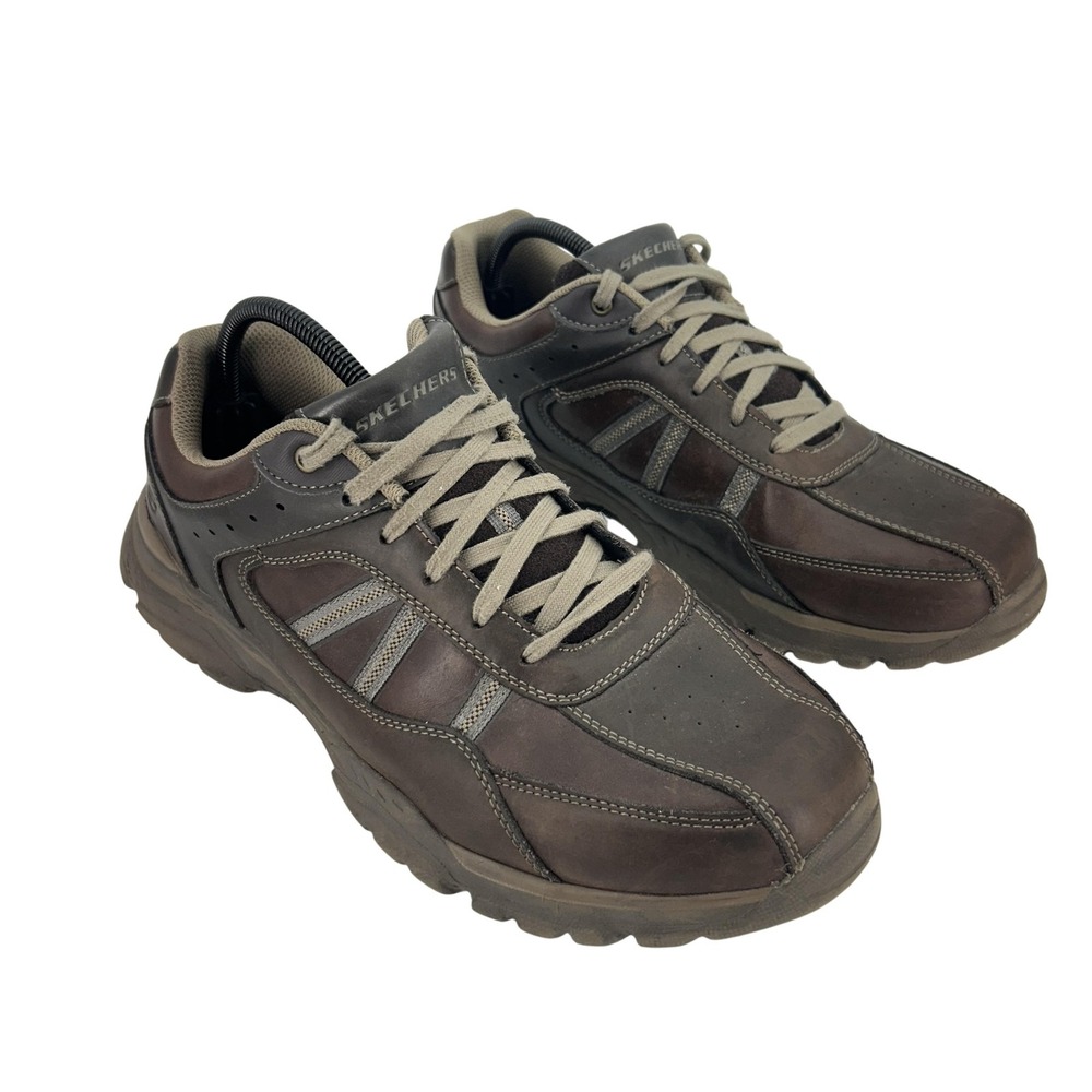 Skechers Relaxed Fit Air Cooled Memory‎ Foam Shoes Mens Size 12 Brown Leather